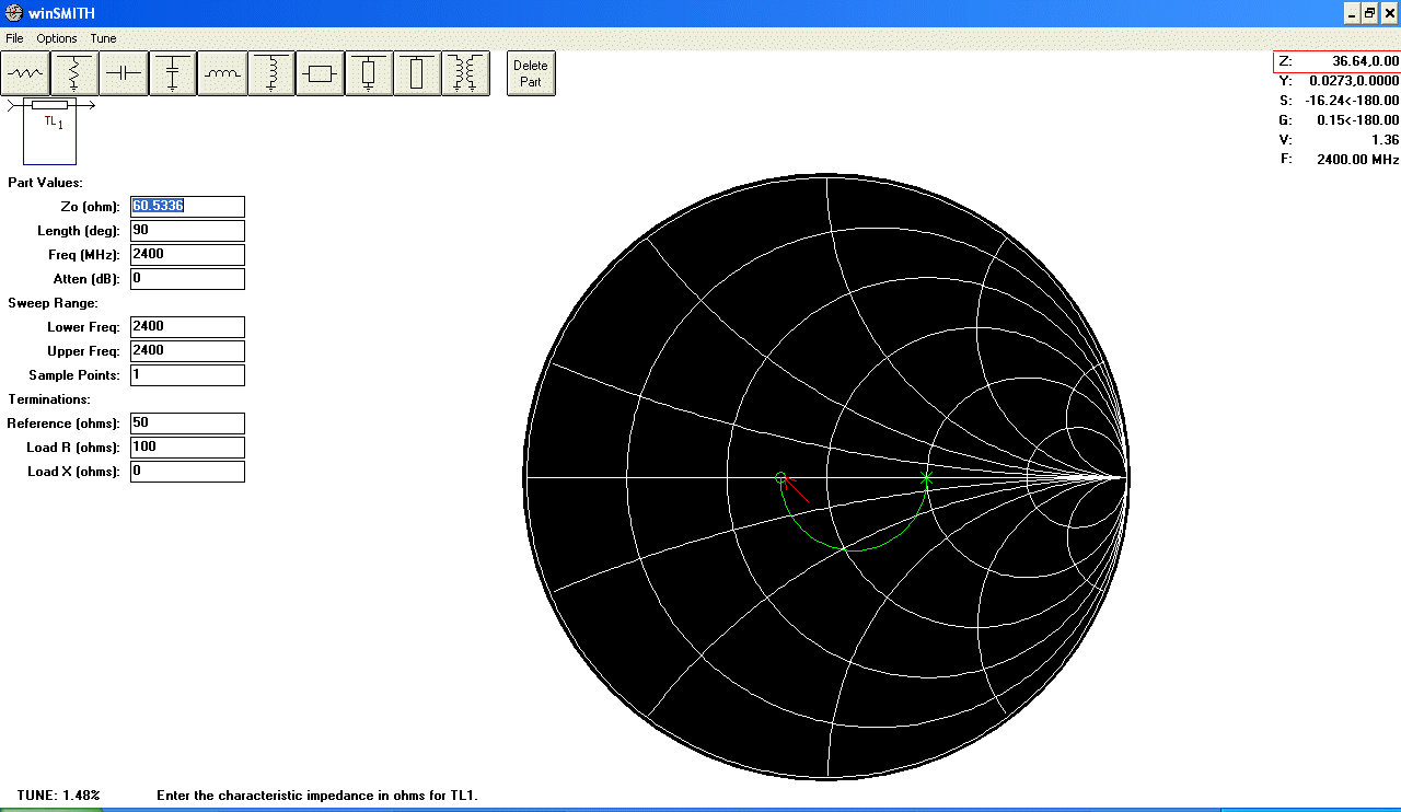 how to measure the impedance of a micro winsmith smith chart